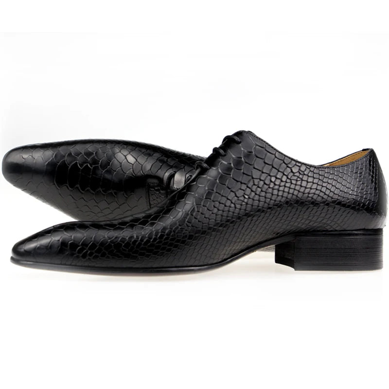 Men's Casual Dress Shoes Classic Oxfords Formal Modern Business Shoes Social Male Wedding Dress Sapato Loafer Serpentine Print