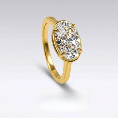 S925 Silver 7 * 11mm Elliptical White Zircon Ring Set with Classic Fashion Women's Jewelry