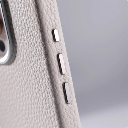 Luxury Magnetic Lychee Texture PU Leather Case For iPhone 17 16 Pro Max 15 14 13 For Magsafe Alloy Lens Shockproof Bumper Cover