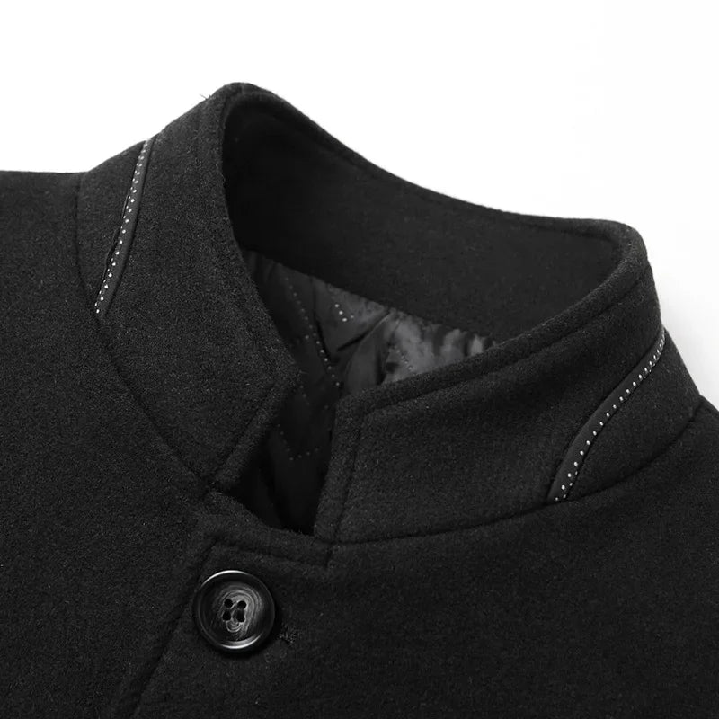 New Spring Men Cashmere Blazers Suits Jackets Stand-up Collar Business Casual Suits Coats Male Slim Fit Blazers Jackets Coats 4X
