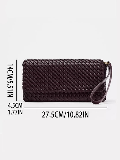Luxury Woven Women's Bag Fashion PU Leather Shoulder Bags for Women Cover Flap Envelope Crossbody Bag Designer Bags Clutch Purse
