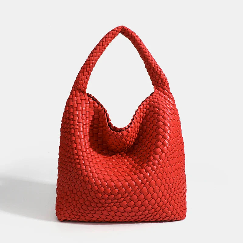 Designer Hand knitting bag PU Large women's Woven tote bag Mistress gift luxury bag original mark bags CasuaL side bag for women