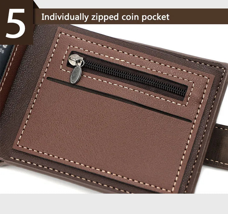 New Short Men Wallets Slim Card Holder Quality PU Leather Brand Male Wallet Small Photo Holder 3-fold Bag Frosted Men's Purses
