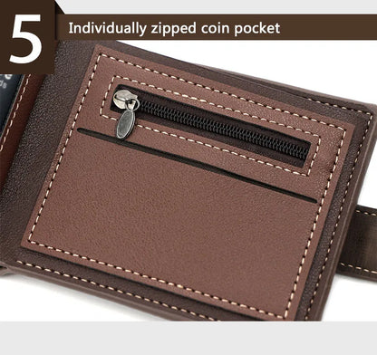 New Short Men Wallets Slim Card Holder Quality PU Leather Brand Male Wallet Small Photo Holder 3-fold Bag Frosted Men's Purses
