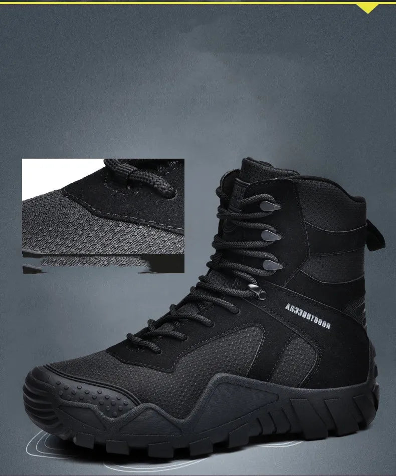 Outdoor High Top Mens Hiking Boots Waterproof Men Trekking Boots Hunting Sneakers Mountain Climbing Boots Botas Tacticas Hombre