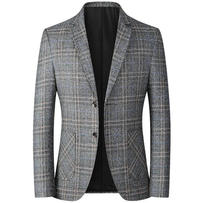 New Men Blazer Slim Fit Plaid Long Sleeve Smart Casual Blazer for Men 2026 Spring and Autumn Wedding Coat for Men Clothes