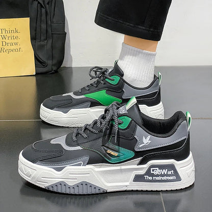 2024 Autumn New Casual Sports Shoes Men's Leather Low-Top Fashion Trend Easiest for Match Running Shoes Men's Skateboard Shoes Suitable for Outdoor Sports