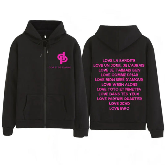 2025 Hot Sale Love Jul Graphic Vintage Zipper Hoodie Man Woman Hip-hop Tracksuit Long-sleeved Loose Casual Aesthetic Sweatshirts