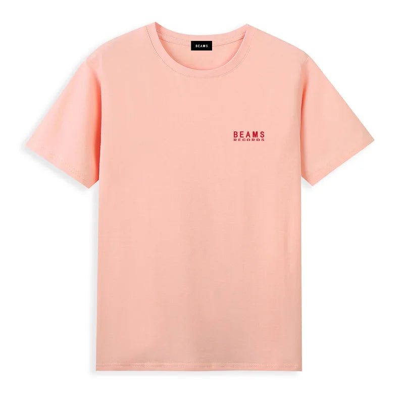 Japan Exports 25ss High-Quality Cotton T-Shirt Embroidered Logo Tees Couple Loose Short Sleeve Summer Casual O-Neck Tops
