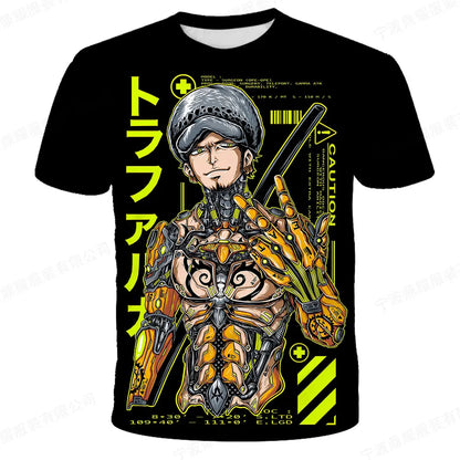 New Japanese anime One Piece cartoon children's adult 3D printed top T-shirt One Piece Dragon Ball boy cartoon top T-shirt