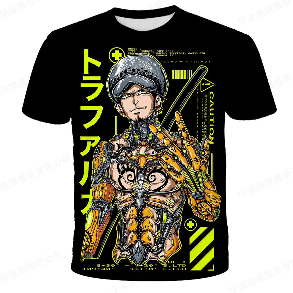 New Japanese anime One Piece cartoon children's adult 3D printed top T-shirt One Piece Dragon Ball boy cartoon top T-shirt