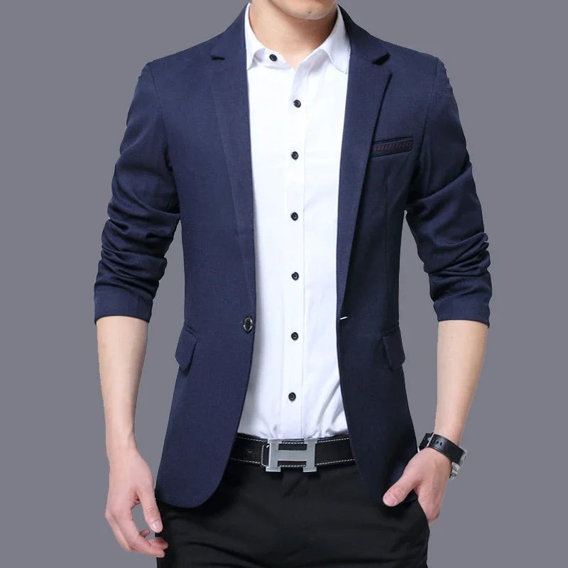 Spring Autumn Men Blazer Jacket Over Size One Button Slim Fit Party Wedding Suit Jacket Luxury Clothes Men