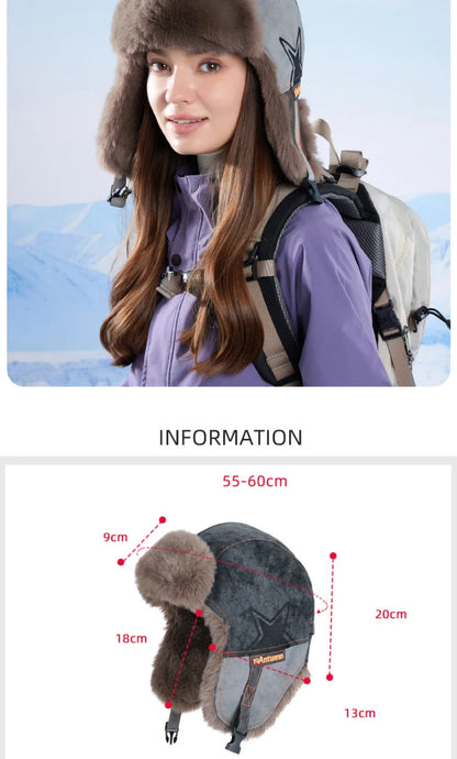 Russian Hat Men Women New Thick Warm Autumn Winter Fur Hat Male Female Windproof Snow Ski Trapper Earflap Cap Bomber Hat