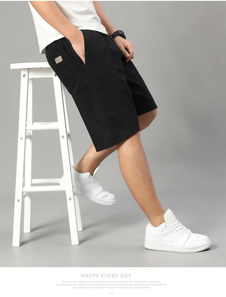 Men's Elastic Waist Casual Shorts Summer Light Weight Sweat Shorts Relaxed Fit Work Shorts Loose Casual Jogger Short