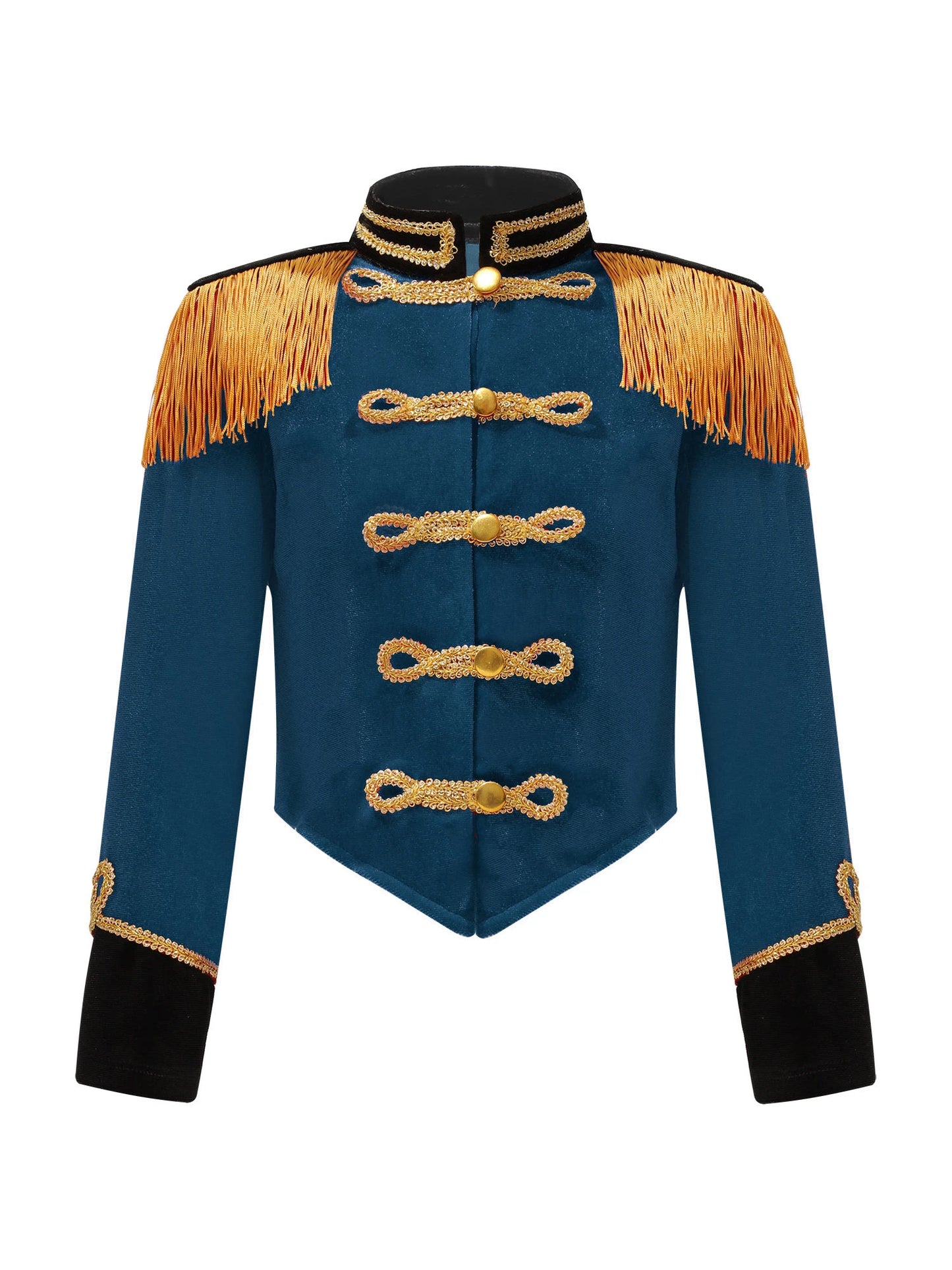 Kids Girls Boys Drum Major Costume Marching Band Uniform Ringleader Drummer Halloween Cosplay Performance Prince Costume
