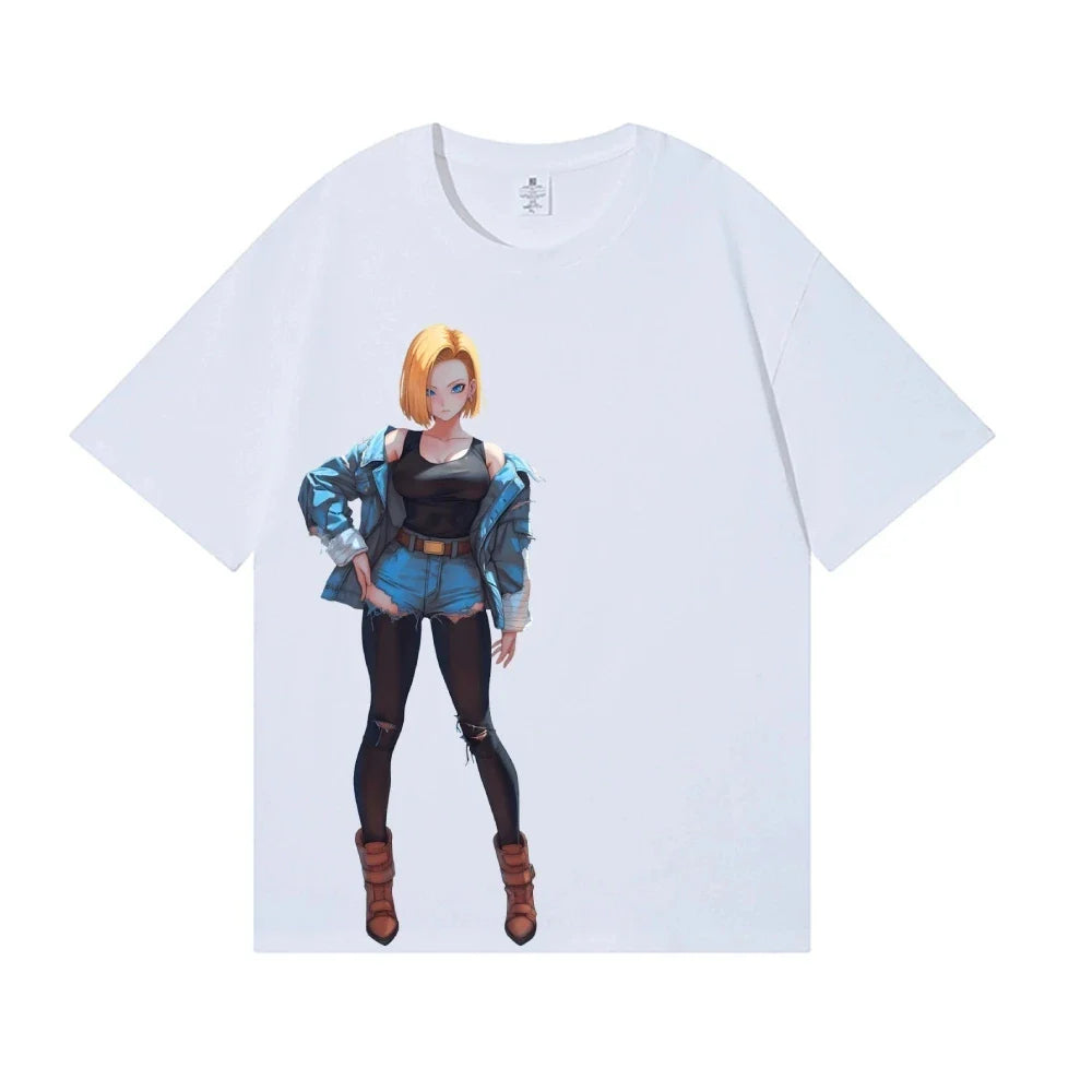 Dragon Ball Android 18 Japanese Style Classic Tee High-quality Streetwear Men's Clothing Women Clothing 2026 Summer New T Shirt