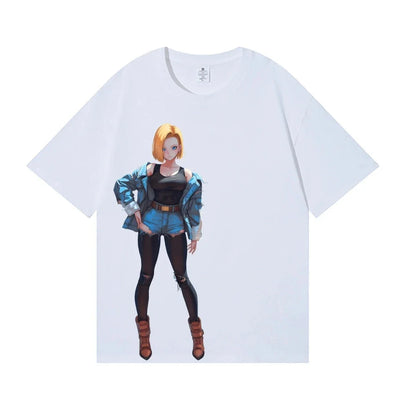 Dragon Ball Android 18 Japanese Style Classic Tee High-quality Streetwear Men's Clothing Women Clothing 2026 Summer New T Shirt