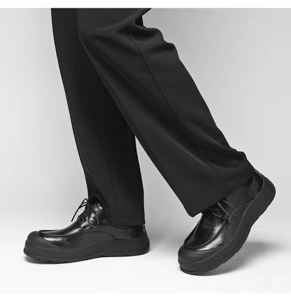 Spring New Designer Business Casual Shoes for Men Black Genuine Leather Shoes Male British Style Soft Sole Fashion Shoe Man