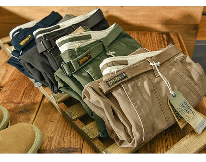 Trendy Versatile Workwear Pants Men American Retro Trousers Fashion Cargo Pants Man Straight Casual Baggy Pants