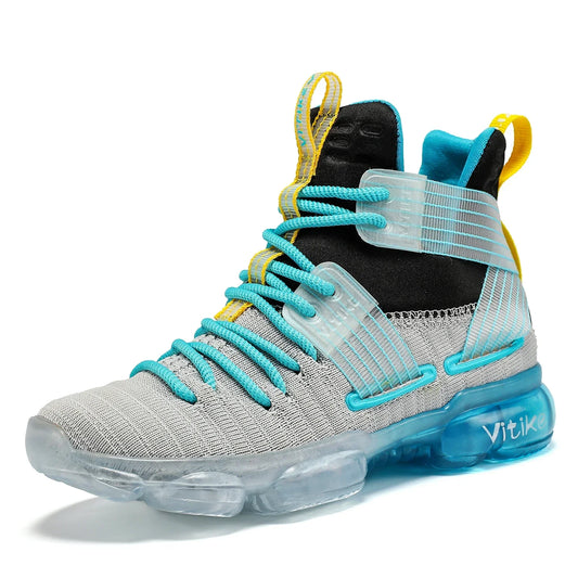 Kids Basketball Shoes High-top Sports Shoes Sneakers Durable Lace-up Non-Slip Running Shoes Secure for Little Kids Big Kids and