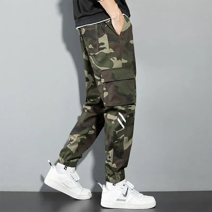 New Korean Fashion Style Casual Pants Men Cotton Cargo Trousers Male Plus Size Camouflage Streetwear Y2K Harem Jogger Camo Trend