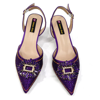 2025 Luxury Italian Design Women's Party Heels and Matching Handbag Set - Perfect for African Weddings and Special Occasions