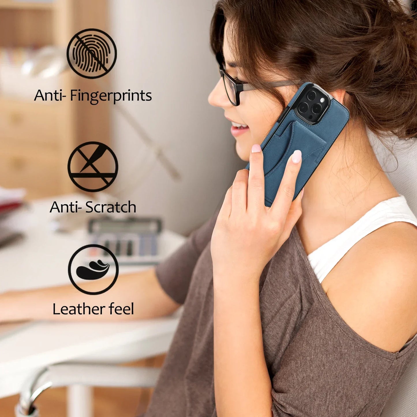 High Quality PU Leather Protective Credit Card Slots Foldable Kickstand Phone Case for iPhone 16 Pro Max 15 Plus 14 13 12 11