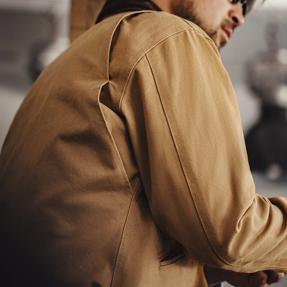 Vintage Detroit Hunting Jackets Men J001 Turn-down Collar Coats Heavyweight Cotton Jacket Multi-Pocket Casual Clothes
