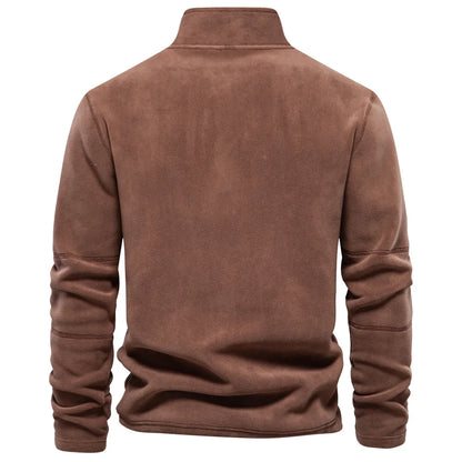 Brand Quality Thicken Warm Fleece Jacket for Men Zipper Neck Pullover Men's Sweatshirt Soft Shell Mens Jacket