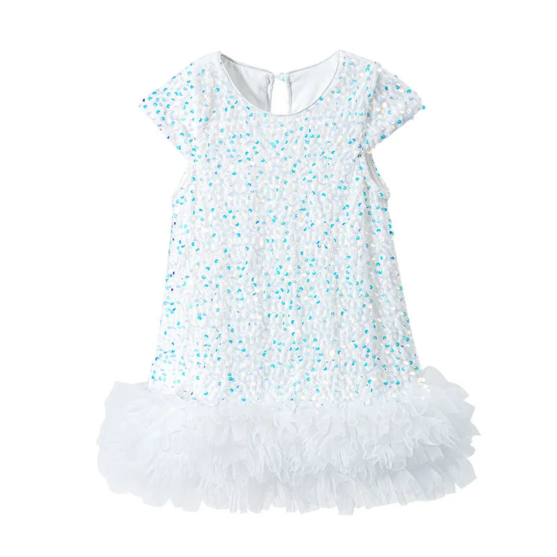 Girls Halloween Sequined Vest Skirt Princess TuTu Dress Children's Birthday Party Christmas Fluffy Dress Mesh Skirt Dresses L465