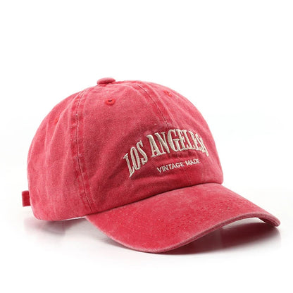 American wide brimmed retro men's and women's baseball caps, washed hats, trendy embroidered duckbill caps