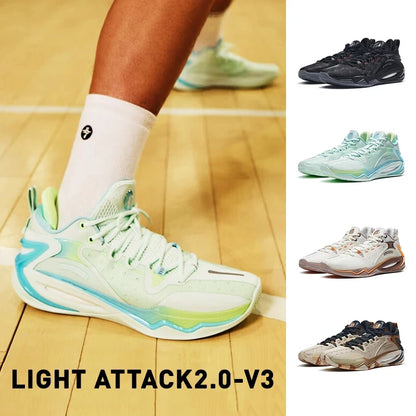 Light Attack 2.0 V3 Basketball Shoes For Men  Spring Wear-Resistant Men's Mid Top Training Sneakers 876119120010