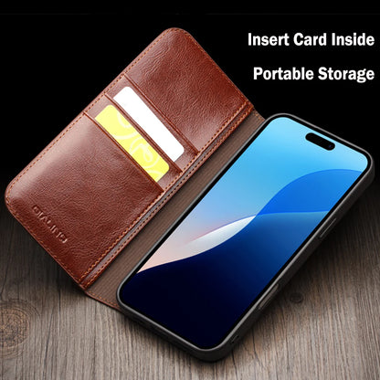 Genuine Leather Flip Case for iPhone16 Pro Max Handmade Cover with Card Slots for iPhone 16 Pro Max/16 15 14 13 12 11Pro