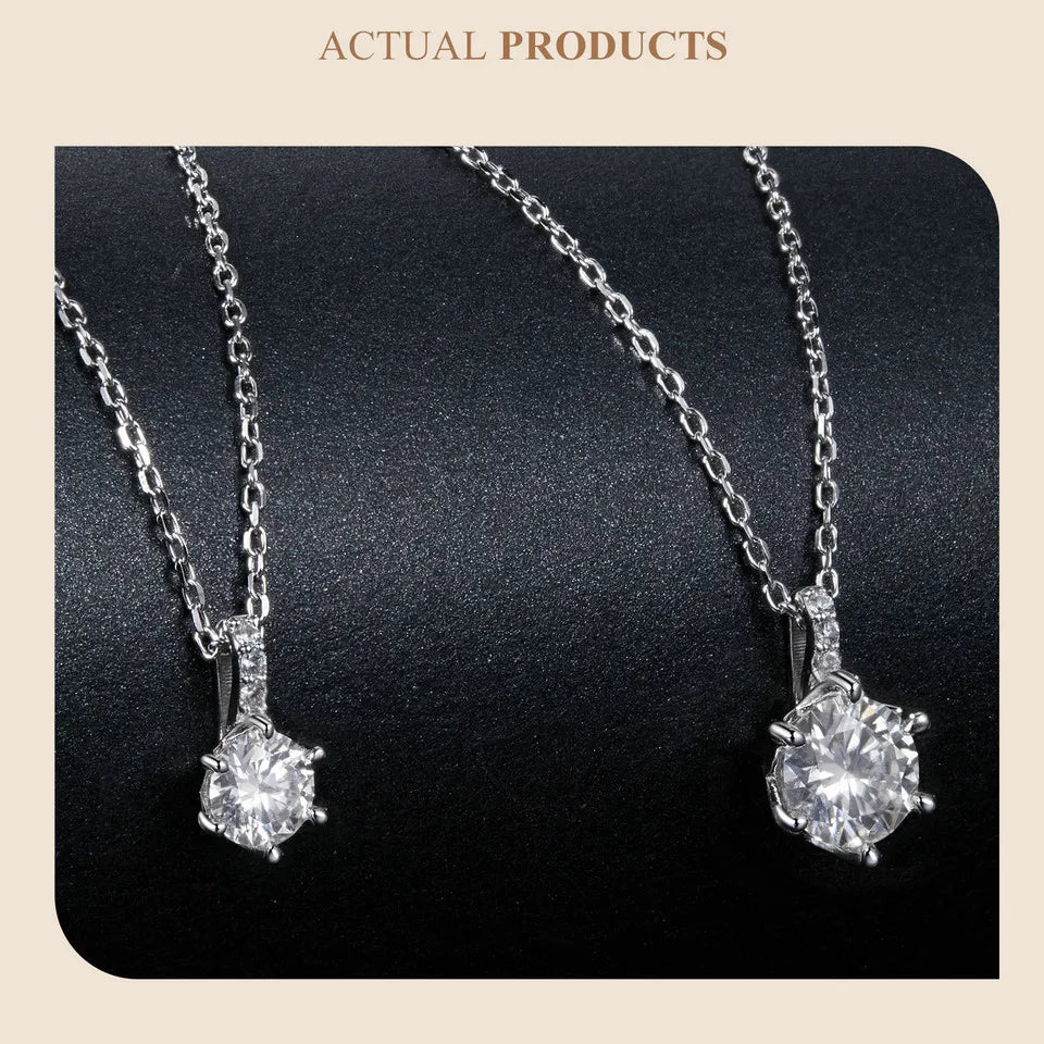 Moissanite Pendant Necklace D Color VVS1 Lab Grown Diamond for Women Wedding Engagement 925 Sterling Silver Fine Jewelry