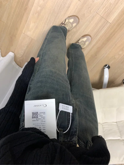 High Waist Straight Leg Wide Leg Jeans Women's Early Spring New plus Size Loose Long Pants Casual Sle Zipper ket Denim