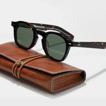 High QualityTortoiseshell Round Frame Handmade Sunglasses Designer Men Acetate Women's Beach Sun UV400 Sunglasses Can Be Carved