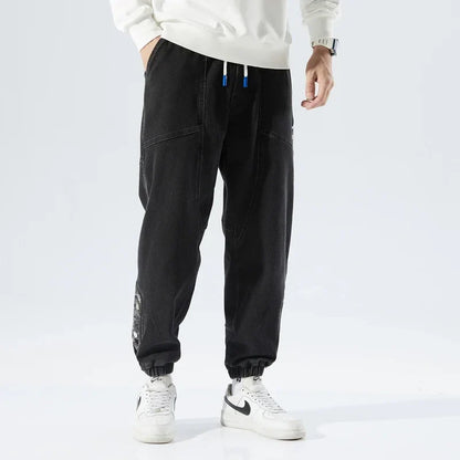 Korean Popular Clothes Jeans Casual Men Loose Fit Stretch Spandex Denim Jogger Pant Male Hip Hop Streetwear Trouser Big Size 8XL