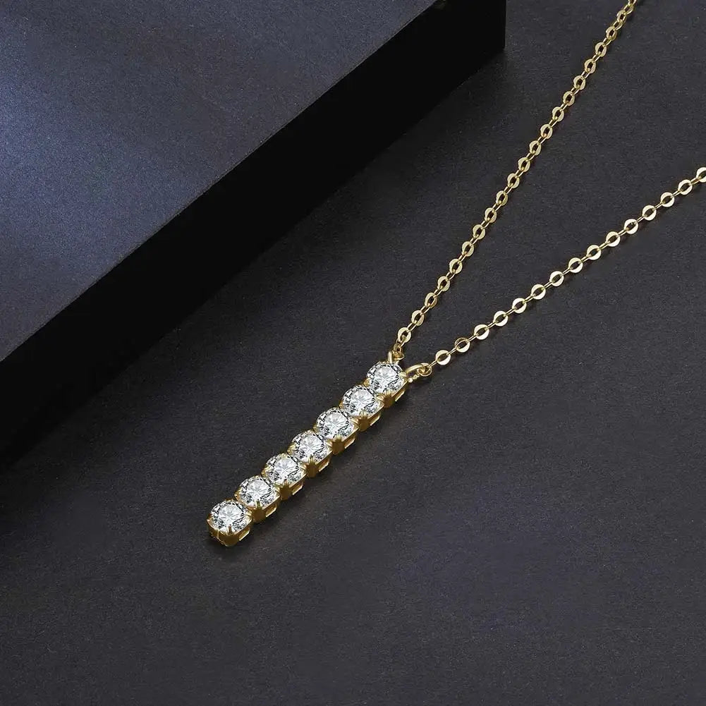 925 Sterling Silver Brilliant Cubic Zirconia Neck Chain 3*3mm Tassels Tennis Necklaces for Women Jewelry Gifts SN346