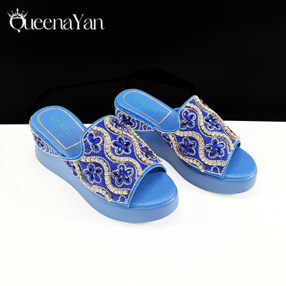 High Quality 2025 Newst Hot Selling Open Toe Slingback Sandals with Bag Set in Green Color For Women Wedding Party