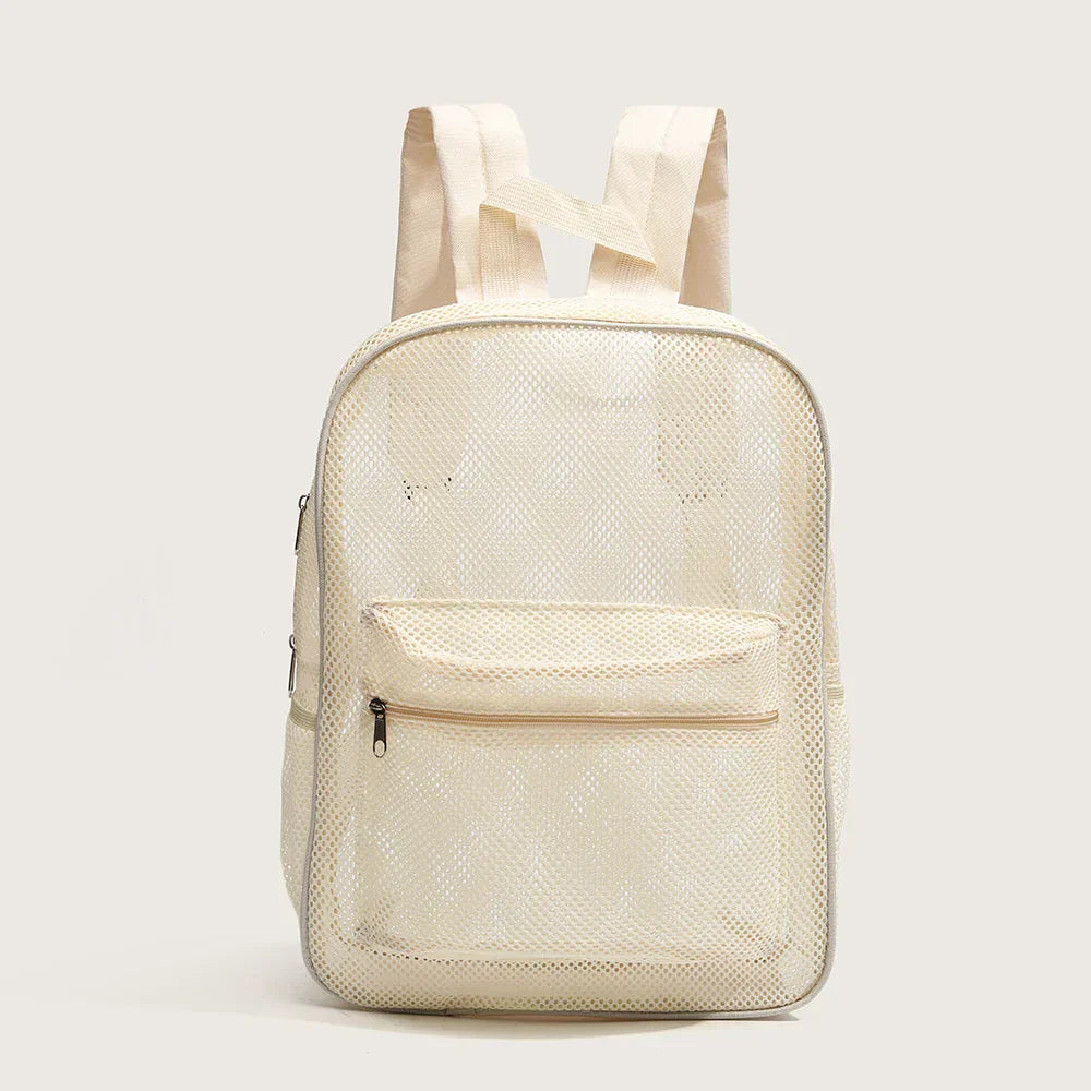 Women's Mesh Breathable Backpack Portable Hollow Casual Outdoor Travel Storage Bag
