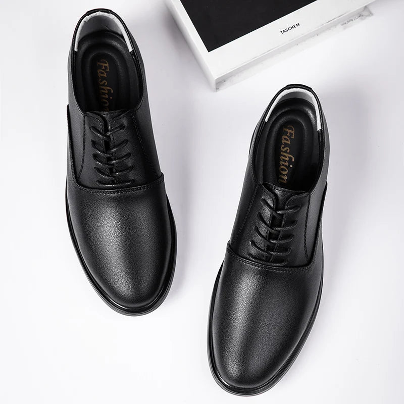 Italian Men Casual Leather Business Shoe Fashion Flat Designer Office Walking Shoe Handmade Antiskid Casual Formal Oxfords Shoes