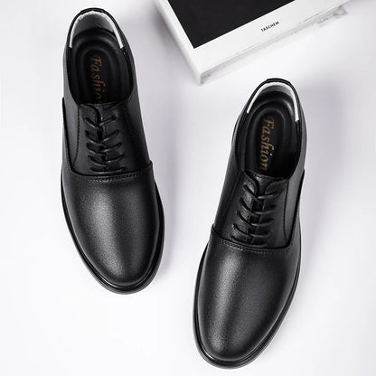 Italian Men Casual Leather Business Shoe Fashion Flat Designer Office Walking Shoe Handmade Antiskid Casual Formal Oxfords Shoes