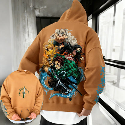 Demon Slayer: Kimetsu no Yaiba Men Hoodie Sweatshirt Japanese Anime Spring Autumn Winter Boy Long-sleeved Parent-child Outfit
