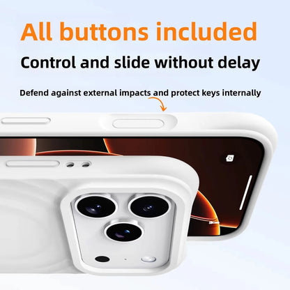 Water Ripple Silicone For Magsafe Wireless Charge Magnetic Phone Case For iPhone 17 16 15 14 Pro Max Air Soft Shockproof Cover