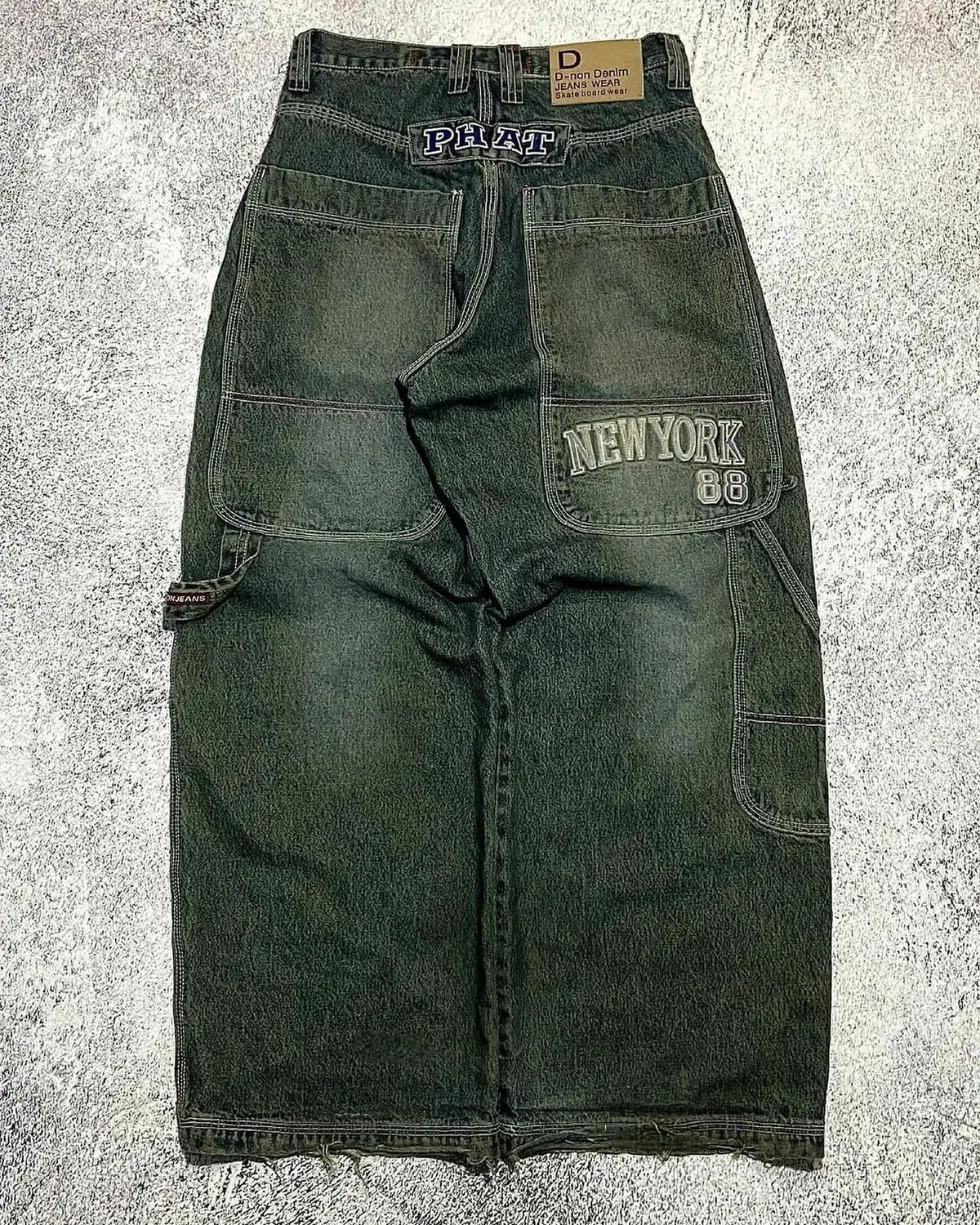 American New Fashion Oversized Pattern Printed Washed Jeans Men Y2K Gothic Rock Popular Casual Joker High Waist Wide Leg Pants