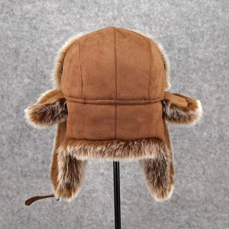 Winter Plush Bomber Hats for Women Men Imitation Faux Fur Russian Ushanka Cap Northeast Cap Unisex Warm Snow Bonnet Earflap Hats
