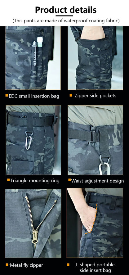 Outdoor Work Tactical Pants Camouflage Cargo Trousers Waterproof Multi-pocket Wear-Resistant Outdoor Training Workwear Trousers