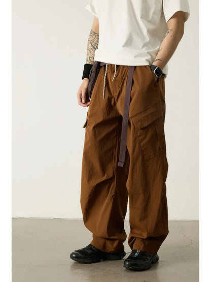 Unisex Outdoor Quick Dry Lightweight Techwear Hiking Cargo Pants Loose Fit Casual Sports Spring Summer Thin Long Pants Trendy