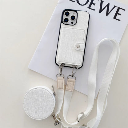 Crossbody Wallet Card Slot Coin Purse for IPhone 17 Air 16 15 Plus 14 13 12 11 Pro Max Leather Protective Phone Case Cover