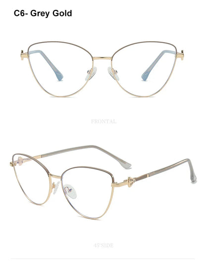 New Fashion Simple Cat's Eye Personalized Frame Design Women's Anti-Blue Light Reading Glasses Customizable Prescription